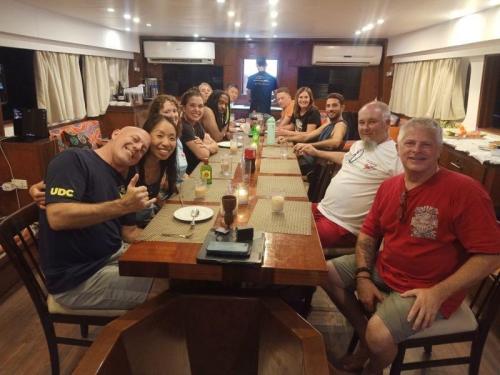 Dining aboard a boat