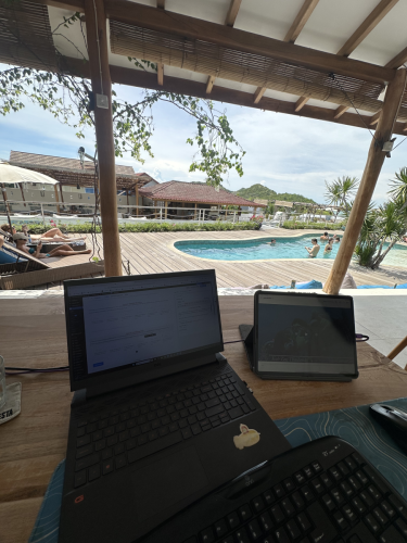 The pool and comfortable Indonesia amenities that Trident Warriors gets to enjoy while there in 2025 for the support veterans scuba diving trip. #tridentwarriors