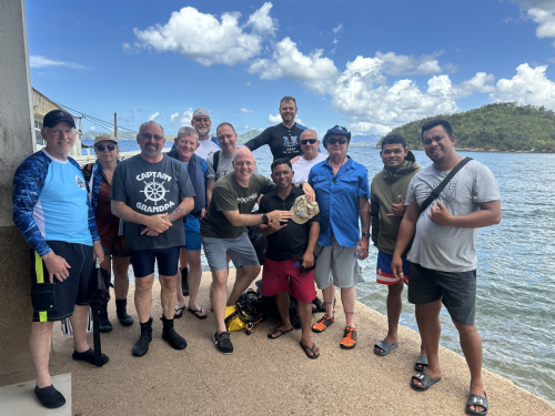 Trident Warriors group photo after some great scuba diving during the Philippines 2025 trip