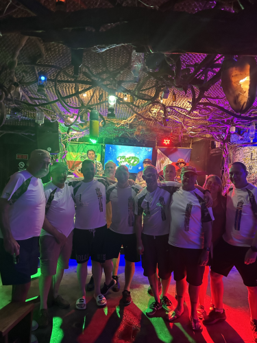 Trident Warriors group picture after a day of diving during the 2025 trip to the Philippines with a few military veterans