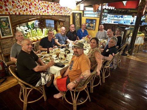 Trident Warriors enjoying some fine dining in the Philippines during their scuba diving trip of 2025